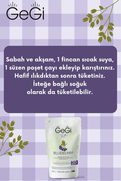GEGİ Yaban Mersini Blueberry Tea Çay 1 Aylık Paket