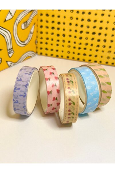 Padme studio 5 adet Washi Bant / Desenli Bant / Scrapbooking / Bullet Journal...