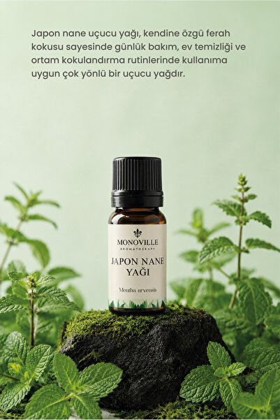 Monoville Japon Nane Uçucu Yağı 10 ml Saf ve Doğal (Cornmint Essential Oil)