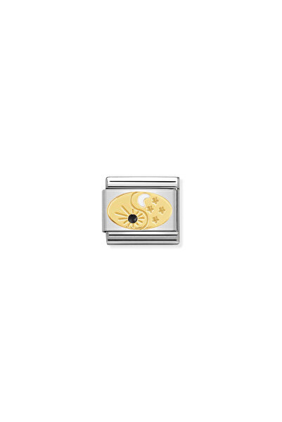 NOMİNATİON Composable Classic Symbols Steel, Enamel And 18k Gold (51_tao Sun ...