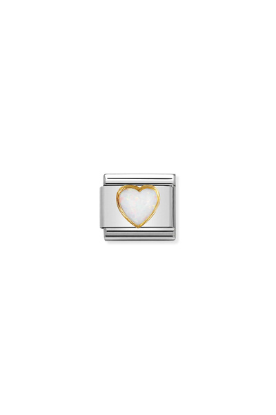 NOMİNATİON Composable Classic Stones Hearts In Stainless Steel With 18k Gold ...
