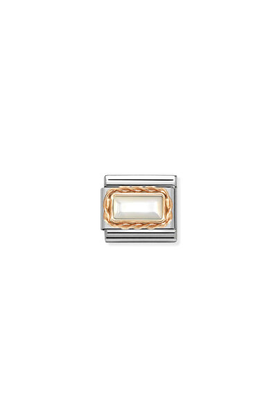 NOMİNATİON Composable Classic Dekoratif Link - Baget Taş - Beyaz İnci -  9K R...