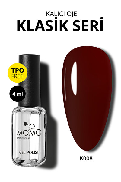 MOMO professional Kalıcı Oje K008, Koyu Vişne Çürüğü, 4 ml