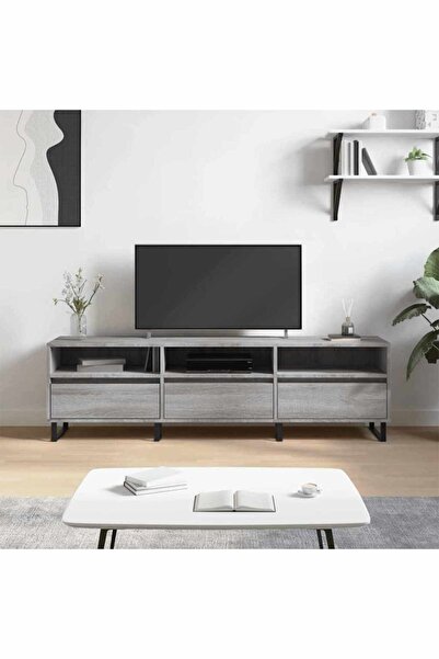 Concept Comodă TV, gri sonoma, 150x30x44,5 cm, lemn prelucrat