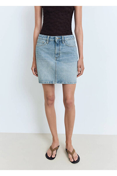 MANGO Woman Kısa denim etek