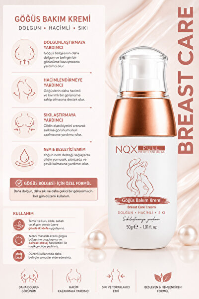 NQX PULL Gögüs Dikleştirmeye ,büyütme Toparlamaya Yardımcı Bakım Kremi E50g