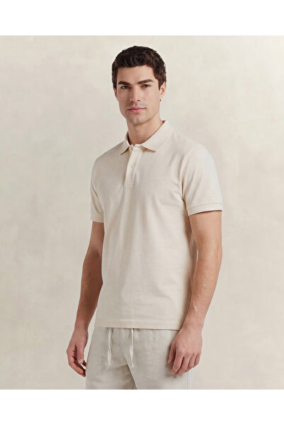 Gant Erkek Krem Regular Fit Polo Yaka T-Shirt