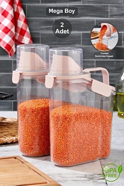 Vivart 2 bucăți 1,8 L cu capac Recipient de depozitare pentru detergent pulbe...