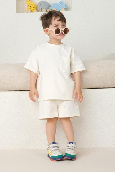 Mioma Kids Stitching Detailed Shorts Bone - Comfortable Design