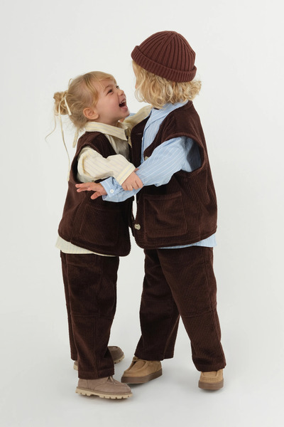 Mioma Kids بنطال مضلع بني