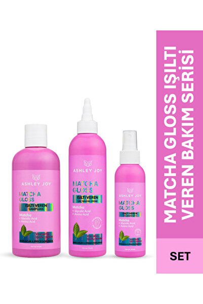 ASHLEY JOY Matcha Gloss Işıltı Veren 3'lü Saç Bakım Seti