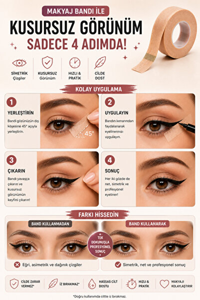 COZY SENSE Makyaj Bandı Burun Cilt Yanak Parmak Bant Kapatıcı Fondöten Eyeliner Makyaj Ürünleri Kadın Bakım