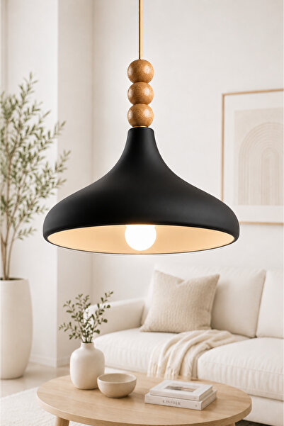 Luna Lighting Verona Siyah Renk Rustik Tekli Avize Sarkıt Salon Mutfak Oturma...