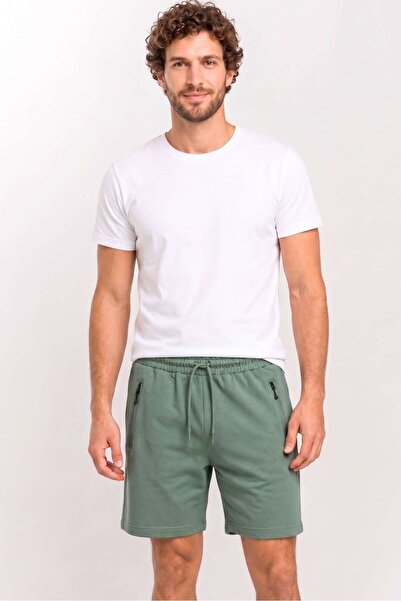 OBJE Men's Çağla Green Zipper Shorts