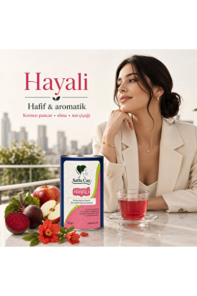 Safiş Çay Hayali 80 gr | Pancar, Elma & Nar Çiçekli Yeşil Çay | Ferah İçim