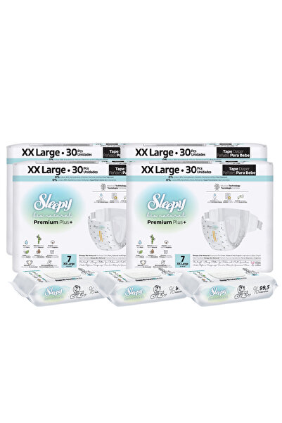 Sleepy 4x Scutece BIO PREMIUM 7 XXLarge 30 bucăți