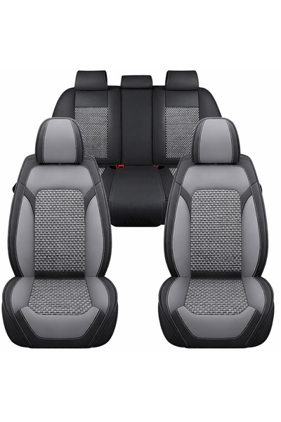 NO BRAND Set de huse pentru scaune auto, piele Nappa și material textil, banc...