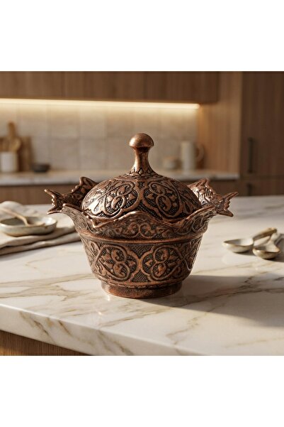 Generic Chic Ottoman-Style Copper Sugar Pot with Lid, Stylish Design, Made in...
