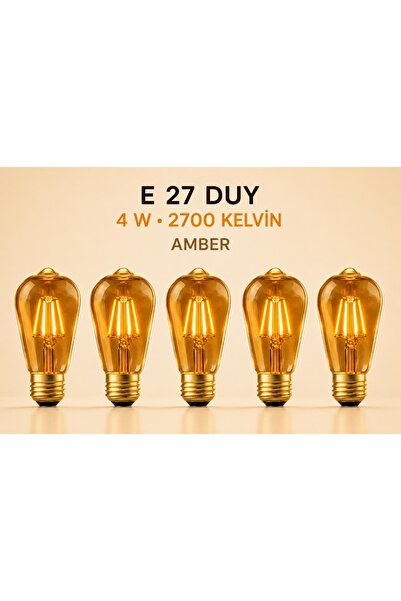 ZMR LUMIXA 4W 2700K RUSTİK AMPUL AMBER 5 ADET