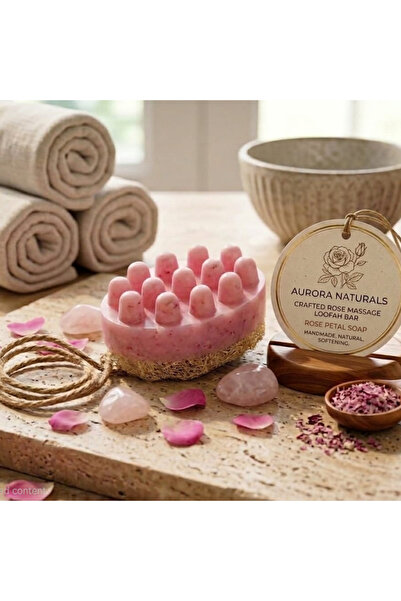 aurora naturalis 100% Natural Handmade Rose & Vanilla Massage Soap With Natur...