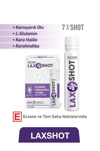 DAILYSHOT LaxShot Karnıyarık Otu, L-Glutamin, Kara Halile, Karahindiba İçeren...