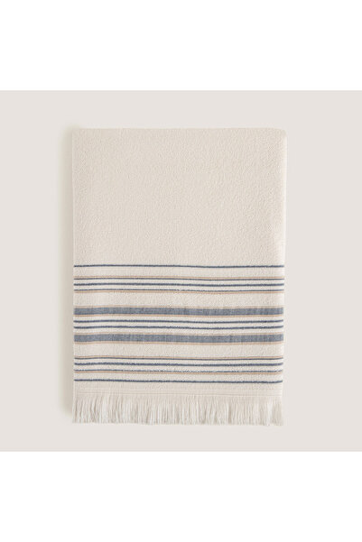 Chakra Prosop de baie Deep Bamboo 100X150 Cm Ecru/Albastru Marin