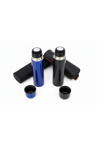 VİBEFLASK 500 ml 2'li Termos Takımı - 304 Paslanmaz Çelik - Lacivert & Siyah ...