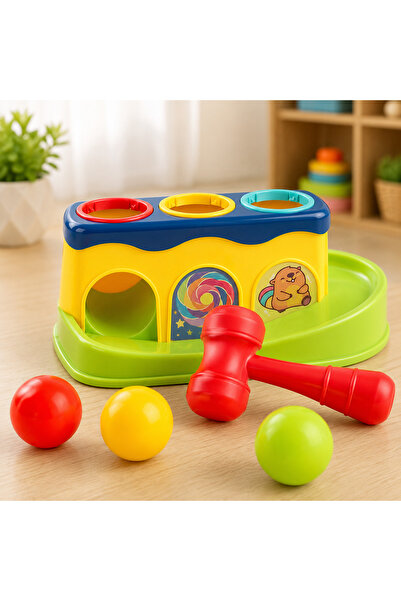 Salamandra Kids Joc de îndemânare pentru bebeluși Loveste bilele cu ciocănelu...