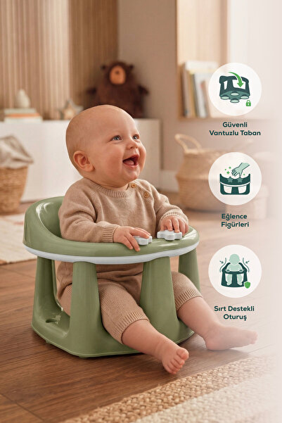 Wumboo Bebek Banyo Oturağı - Mama Oturağı Vakum Tabanlı Bebek Oturağı Yeşil