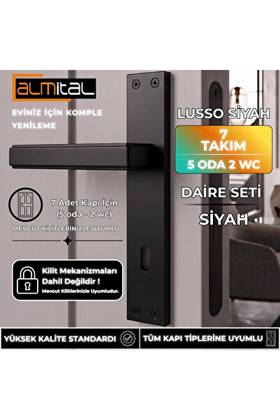 almital mobilya aksesuarları furniture accessories Lusso Siyah 5 Adet Oda 2 A...