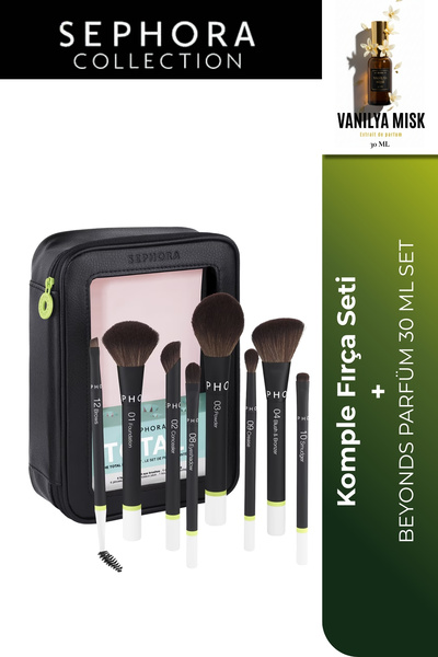SEPHORA COLLECTION With Bag Vegan Bristle 8 Pieces Professional Makeup Brush ...