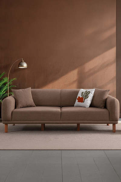 Ak sofa STELLA 3LÜ KANAPE KAHVERENGİ