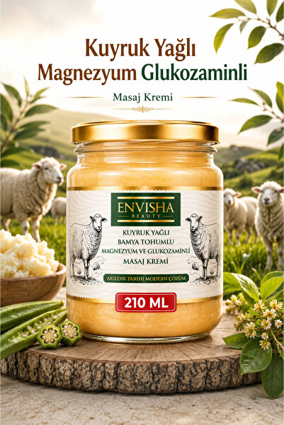 Envisha Beauty Kuyruk Yağı Kremi Bamya Tohumlu Masaj Kremi 210 GR