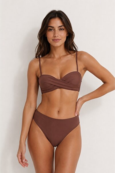 eva clothing Kadın Kahverengi Bikini Takımı