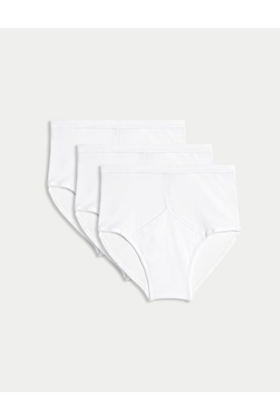 Marks & Spencer 3'lü Saf Pamuklu StayNew™ Brief Külot Seti