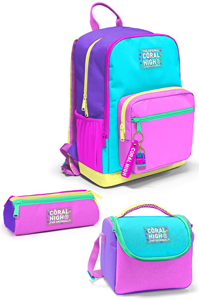 Coral High Çok Renkli 3 lü Okul Çanta Seti SET0123676