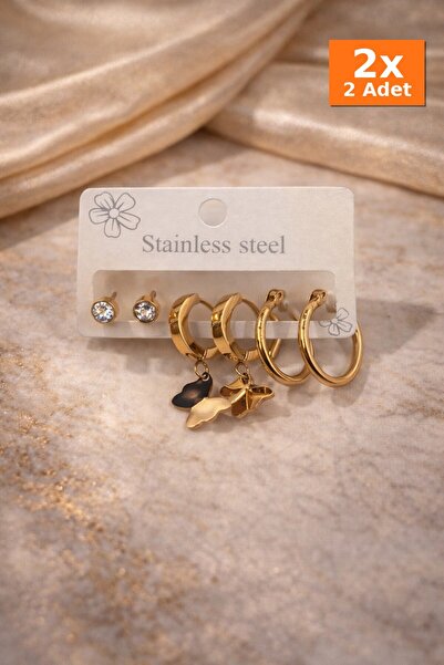 Bozhi Steel Earrings Gold Daily Elegance Stylish Gift