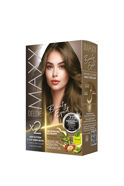 MAXX DELUXE Beauty Expert Set Saç Boyası Boya 7.11 Yoğun Küllü Kumral