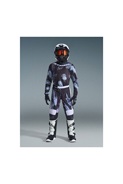 Alpinestars Youth Fluid Lahnd Genç Kros Motosiklet Pantolonu Siyah Beyaz Gri