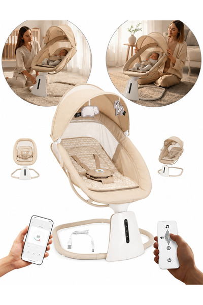 Cozibo Mastela Aura Deluxe Hareket Sensörlü Otomatik Sallanan Kademeli Ana Ku...