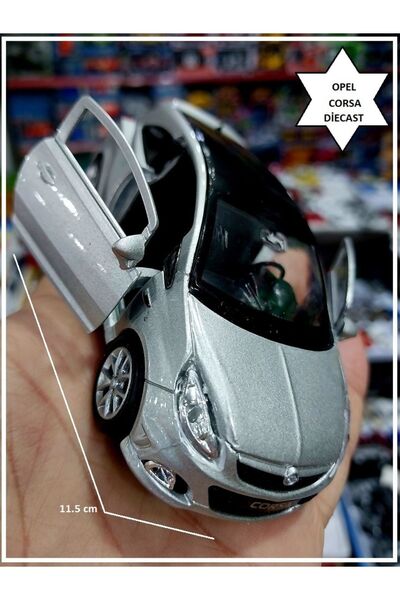 OYUNCAKSAHİLİ Opel Corsa Metal Araba Orjinal Diecast 11.5 cm Puback Model Dem...