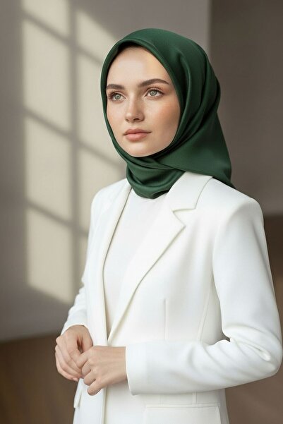 Vissona %100 Twill İpek Düz Zümrüt Yeşili Renkli Daha Tok Exclusive Serisi 90...