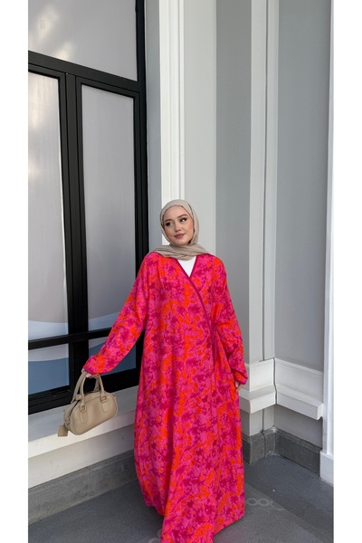 MERVIS BUTIK PAMUK VİSKON BAĞLAMALI MODEL NAMAZ ELBİSESİ