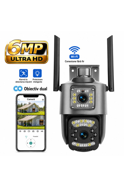 OEM Camera de supraveghere V380 PRO,Conectivitate Wifi, 2 Lentile, PTZ Rotati...