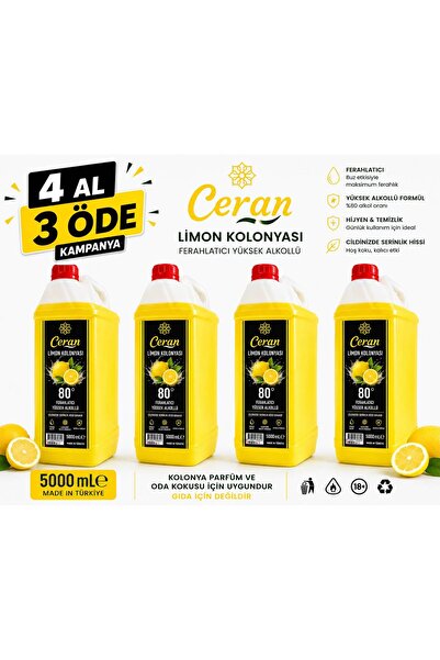 CERAN KOLONYA 4 ADET LİMON KOLONYA 4 x 5 litre