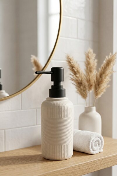 MAKRİ HOME Dozator de săpun lichid Lenora din ceramică de 300 ml, diametru 7 ...