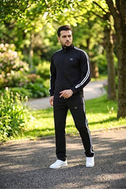 LFSPORT Ανδρικό σετ αθλητικής φόρμας New Season με ρέλι σε μαύρο χρώμα