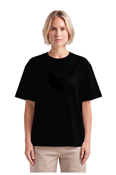 rook Karga - Kale Puf Baskılı T Shirt - Kadın