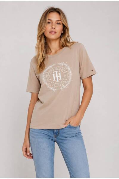 Tommy Hilfiger T-shirt Sueded  Beige Regular Fit