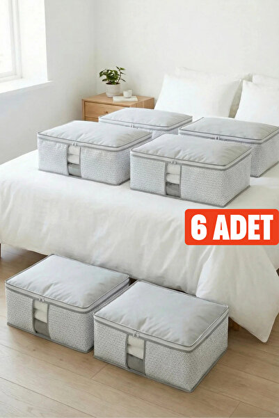 EVSELLA 6'lı Set - Beyaz Çizgili Pencereli Büyük Boy Baza Altı & Çekyat Altı ...